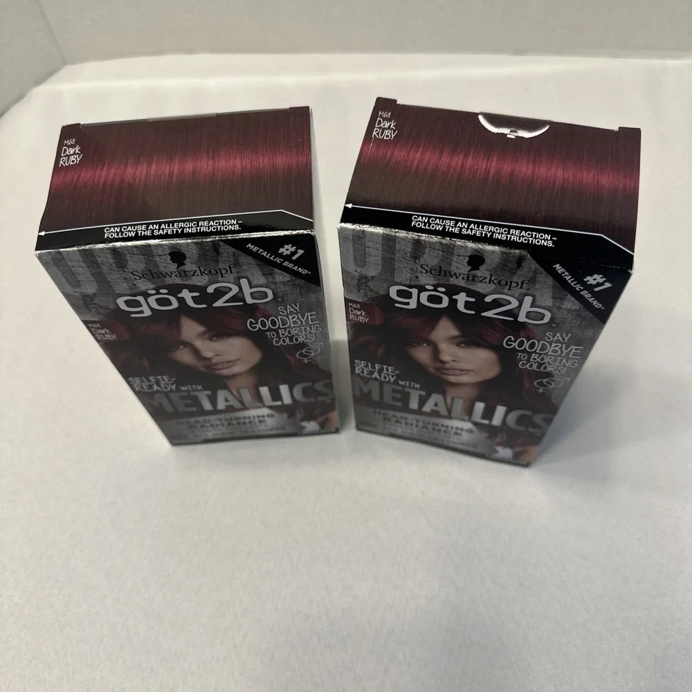 Schwarzkopf Got2b Metallics Permanent‎ Hair Color M68 Dark Ruby (Lot of 2)